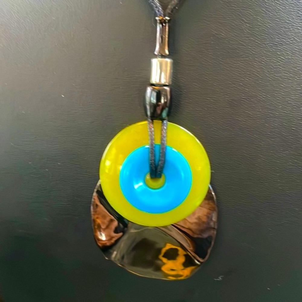 Robert Lee Morris freeform multi-material necklace - Picture 7 of 12